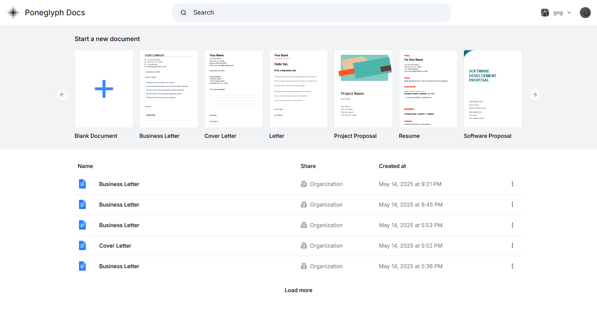 Poneglyph Docs interface